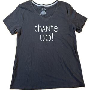 Coastal Carolina "Chants Up" V-Neck T-Shirt Black Cotton‎ Short Sleeve Size L